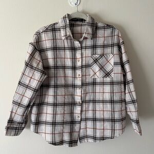 SHEIN Flannel in Black, White, and Brown